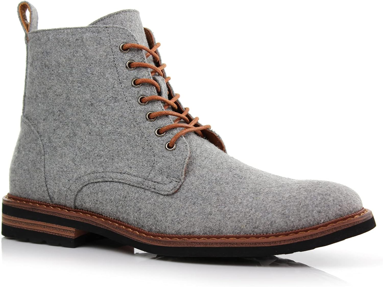Men's Vegan Leather Black Lace Up Ankle Dress Boots