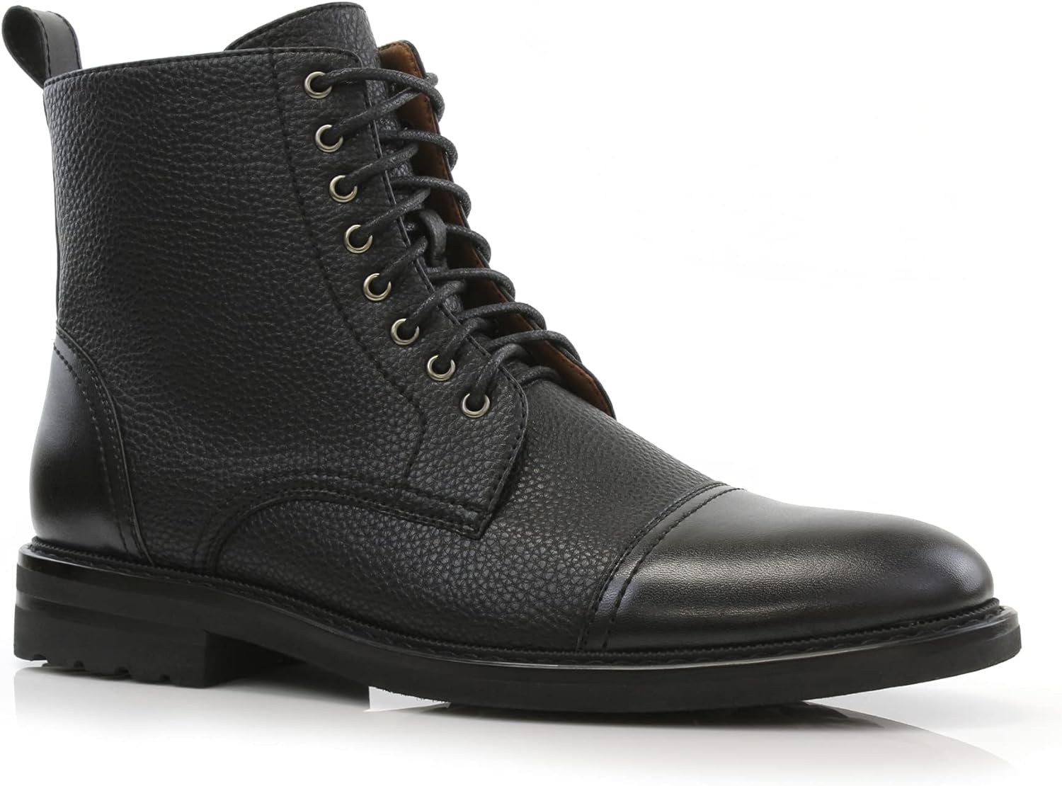 Men's Vegan Leather Grey Lace Up Ankle Dress Boots