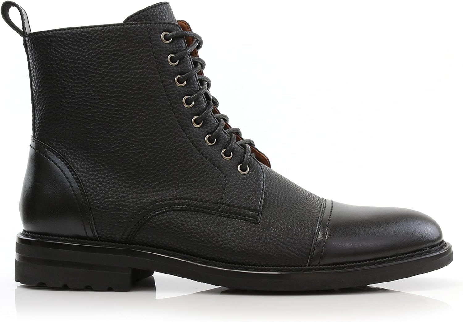 Men's Vegan Leather Grey Lace Up Ankle Dress Boots