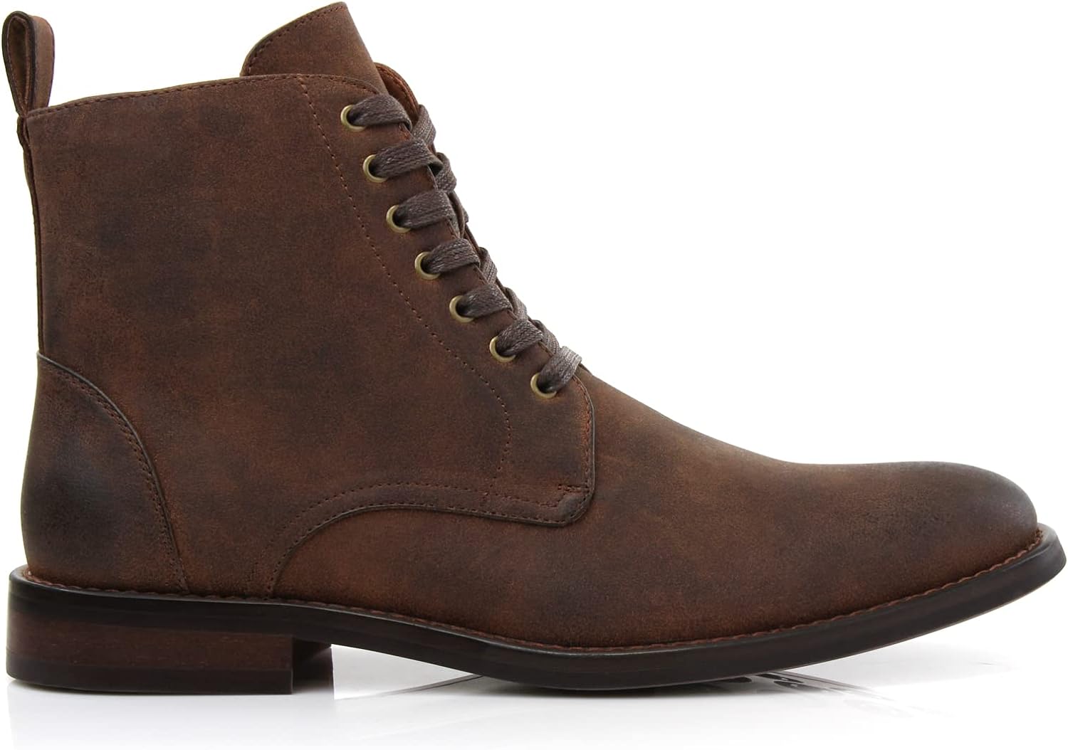 Men's Vegan Leather Grey Lace Up Ankle Dress Boots