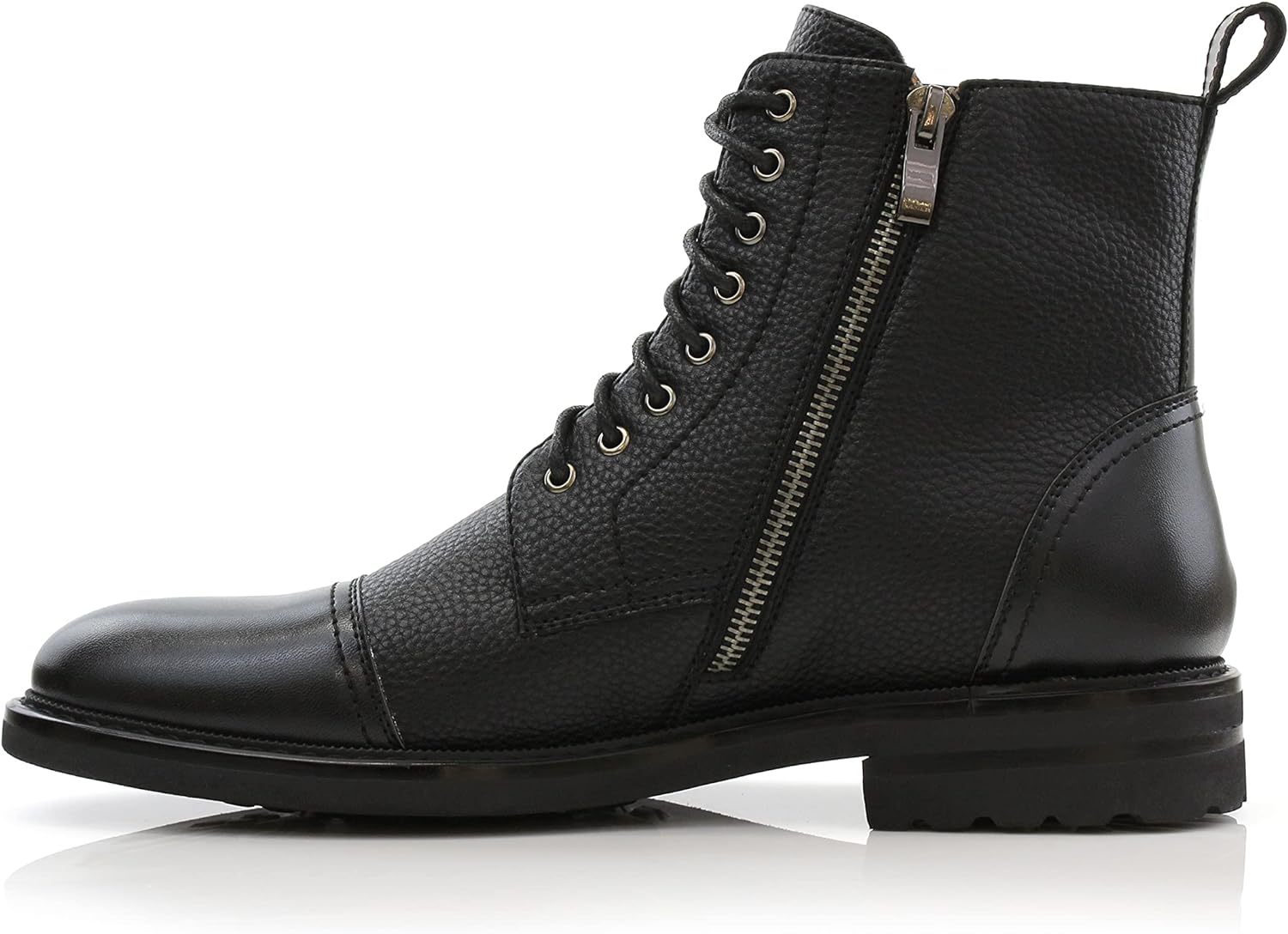 Men's Vegan Leather Grey Lace Up Ankle Dress Boots