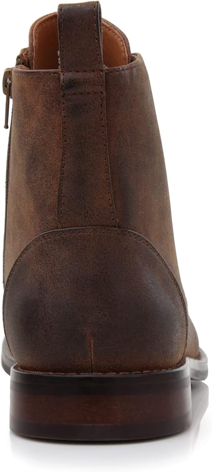 Men's Vegan Leather Grey Lace Up Ankle Dress Boots