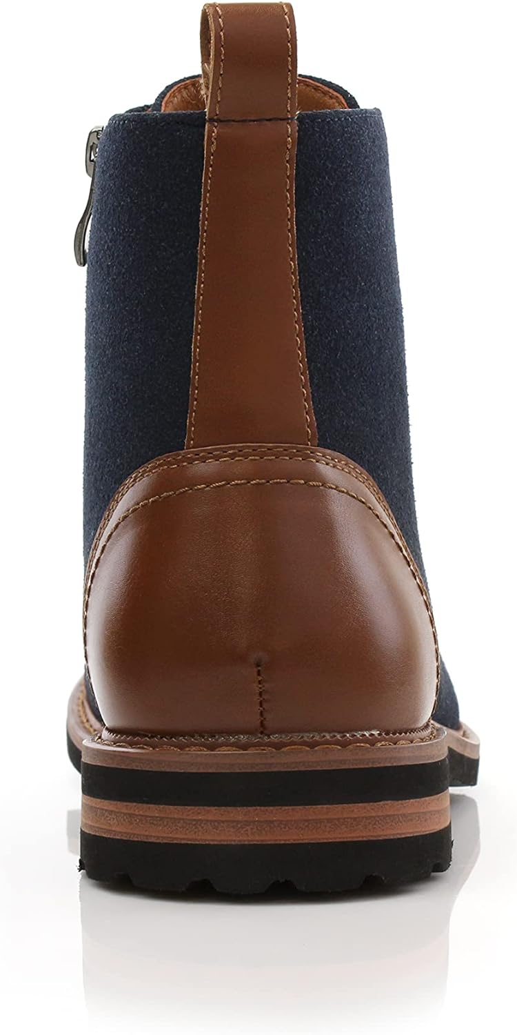 Men's Vegan Leather Grey Lace Up Ankle Dress Boots