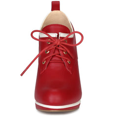 Red Retro Platform Booty Heels