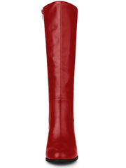 Red Pretty Girl Knee High Faux Leather Boots