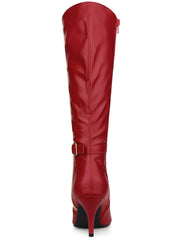 Red Destiny Black Zipper Knee High Boots