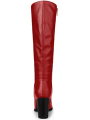 Red Pretty Girl Knee High Faux Leather Boots