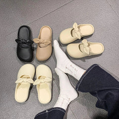 New Women's Slippers Home Bow Designer Shoes Girls Trend Sandals Summer Beach Cute Mules Fashion Indoor Platform Slides Flats