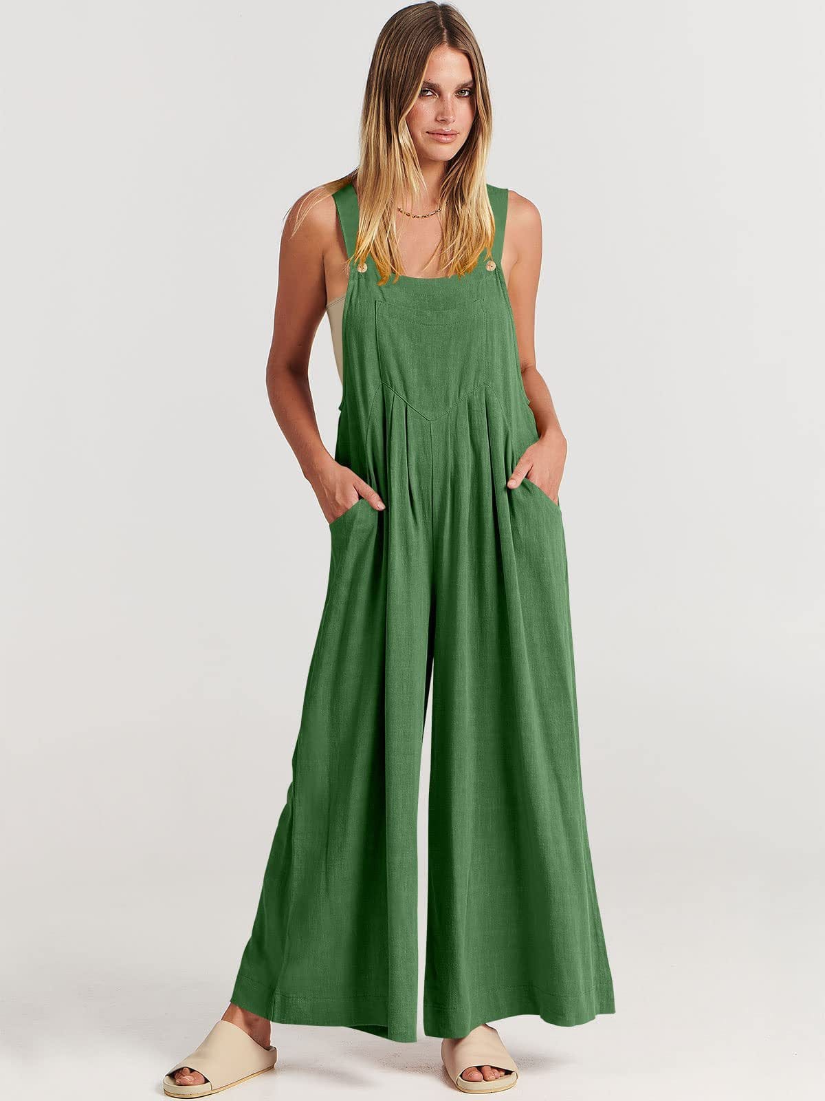 ROSA - SLEEVELESS JUMPSUIT WITH WIDE LEGS