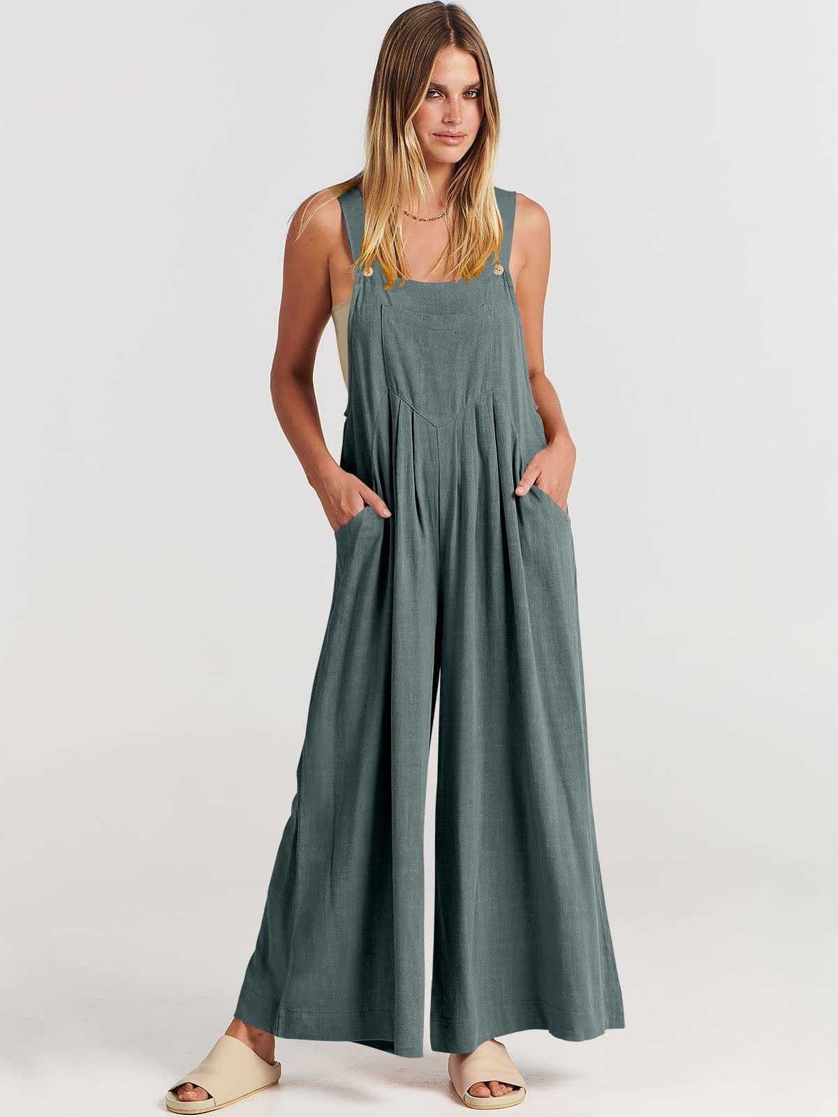 ROSA - SLEEVELESS JUMPSUIT WITH WIDE LEGS