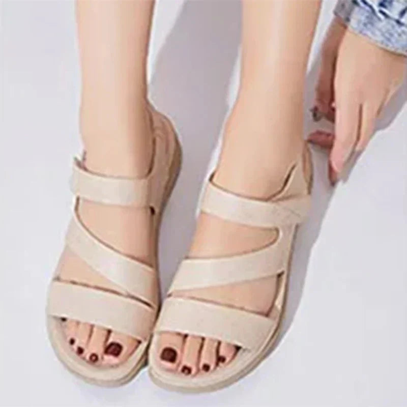 2024 Summer Women 2cm Platform 4cm High Heels Outside Sandals Female Lightweight Casual High Heels Lady Fashion Sneaker Slides