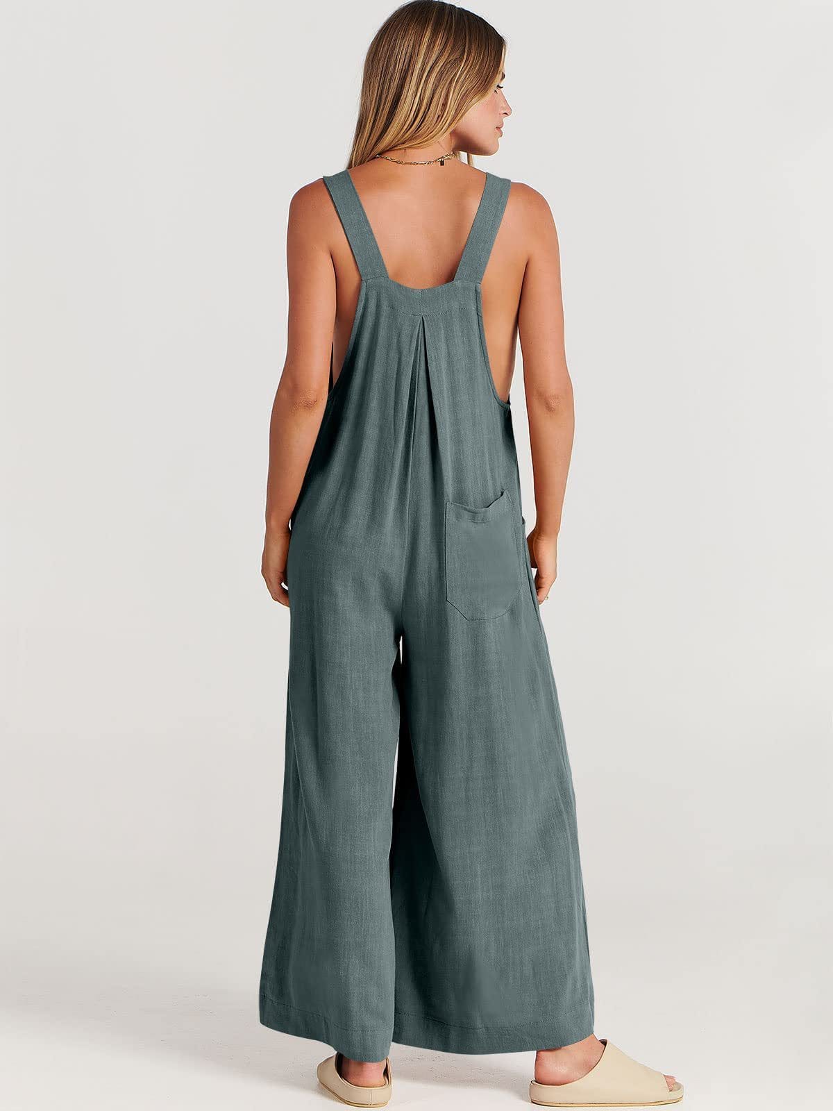 ROSA - SLEEVELESS JUMPSUIT WITH WIDE LEGS