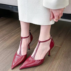 2024 New Summer High Heels Women's Backless Women's Shoes Fashion Solid Party Heels Women Sexy Pointy Heels Zapatos De Mujer