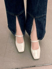 Elegant High Heel Sandals Fairy Summer Mary Jane Pure Color Fashion Shoes Non-slip Korean Style Party Pumps Basic Women