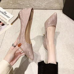 2024 Summer New Luxury Gold Silver Women's High Heels Pointed Toe Sequin Heels Party Wedding Shoes 35-42