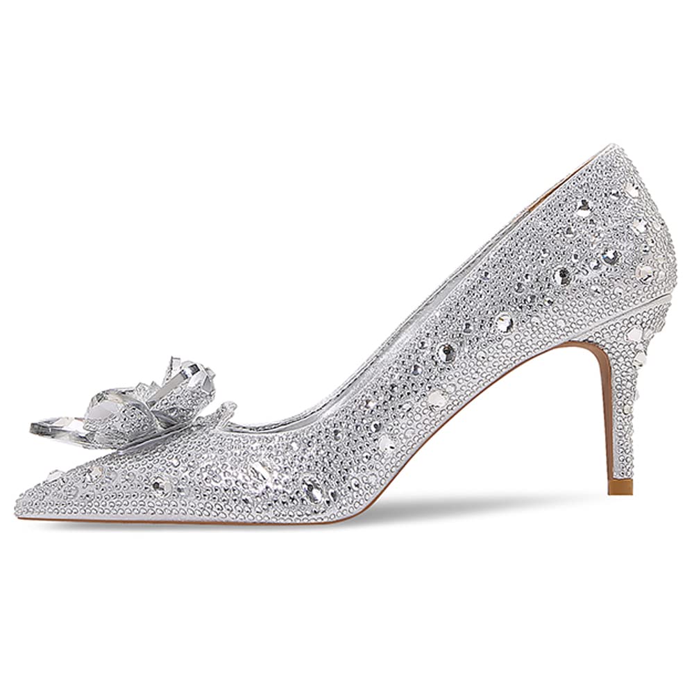 Floral Studded Sequin Formal Dress Heels