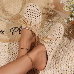 New Hot Women's Sandals Summer Hollow Toecap Female Flat Slippers Outdoor Casual  Beach Solid Color Breathable Ladies Hole Shoes