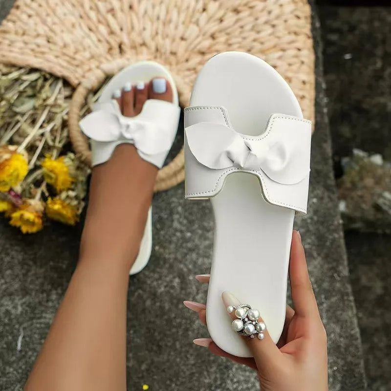 Hot Fashion 2024 Summer New Plus-size All-matching Flip-flops Flat Wedge Flower Sandals for Women Zapatos De Mujer  Women Shoes