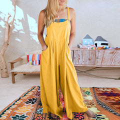 ROSA - SLEEVELESS JUMPSUIT WITH WIDE LEGS