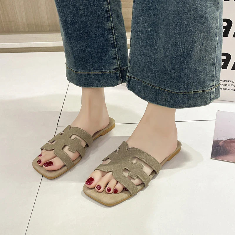 2024 New Summer Slippers Women Flat Fashion Outdoor Beach Flip Flops Female Sandals Trend Brand Design Slides Shoes for Woman