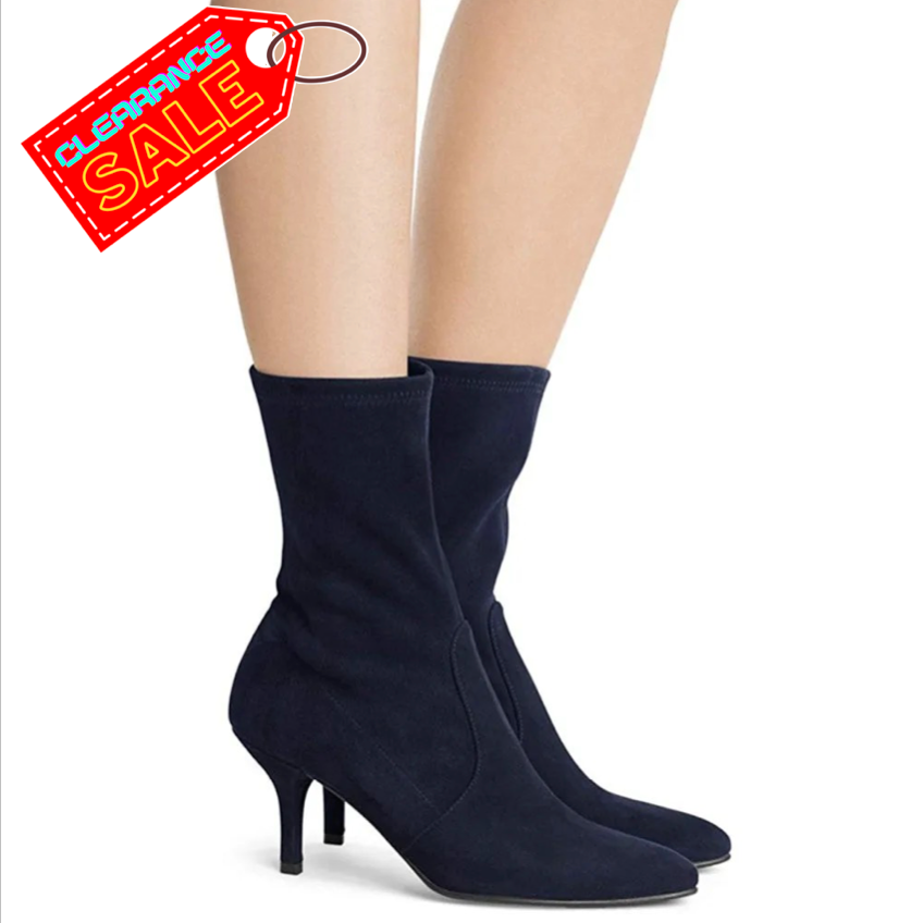 Cecillia Stretch Ankle Sock Boots - Navy 40/US 8.5