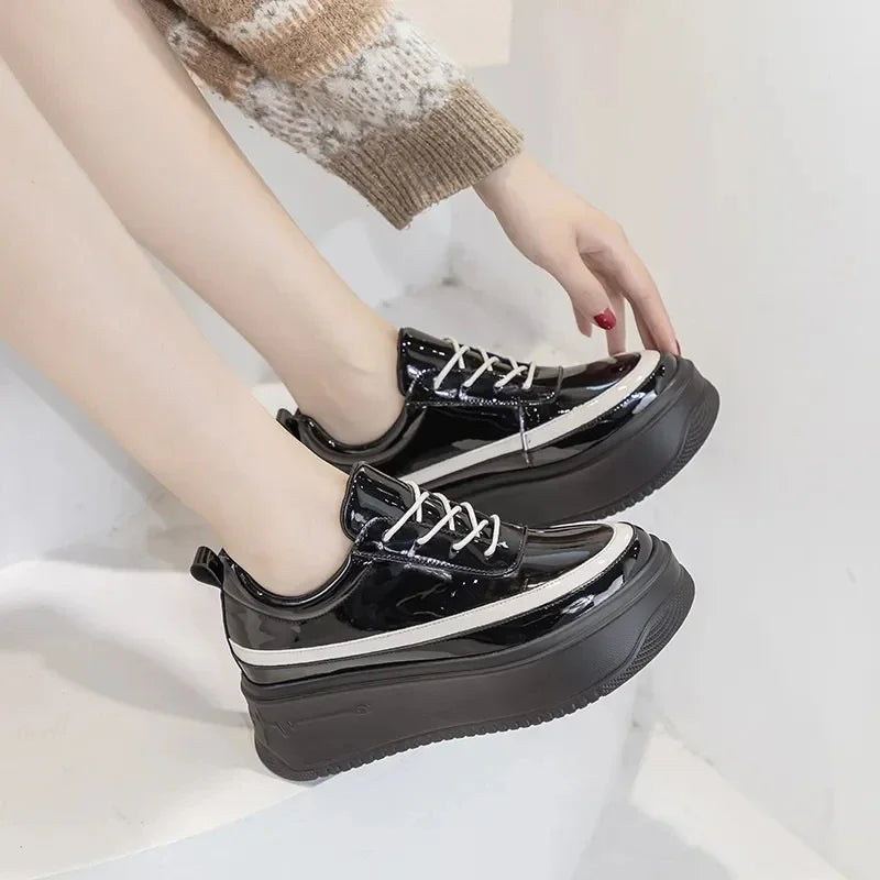 Casual Sneakers Women Trends  Chunky Platform Sports Shoes Ladies High Heels Chic Elegant Shoe Flats Thick Bottom
