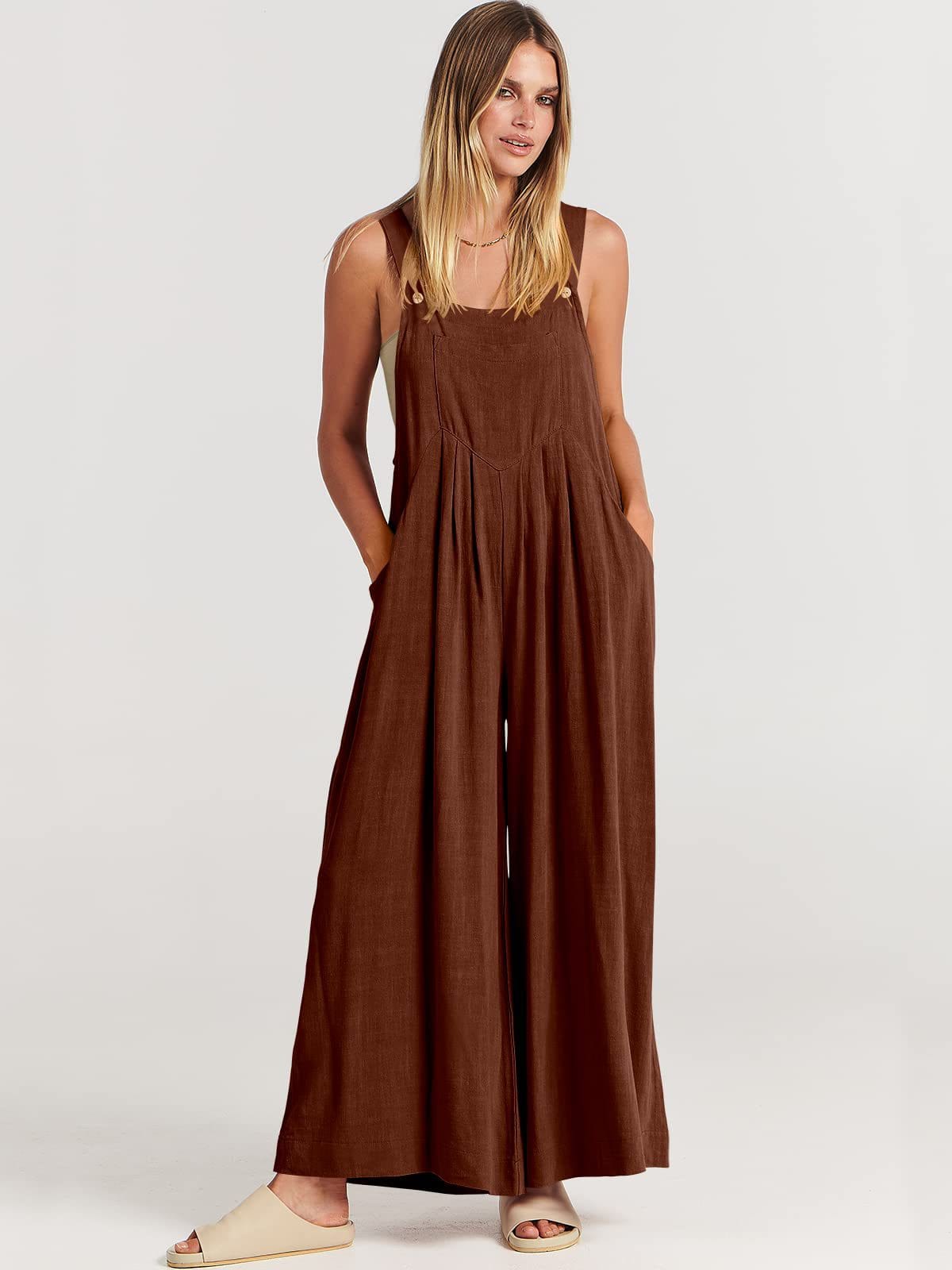 ROSA - SLEEVELESS JUMPSUIT WITH WIDE LEGS