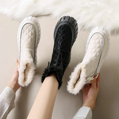 Geneva Quilted Plush Lined Platform Winter Boots