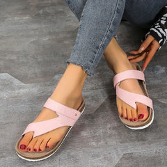 Ladies Platform Beach Shoes Cork Open Toe Flat Slippers Anti-Slip Cool Flip Flops Casual Sandals Women Outdoor Beach Flat tenis