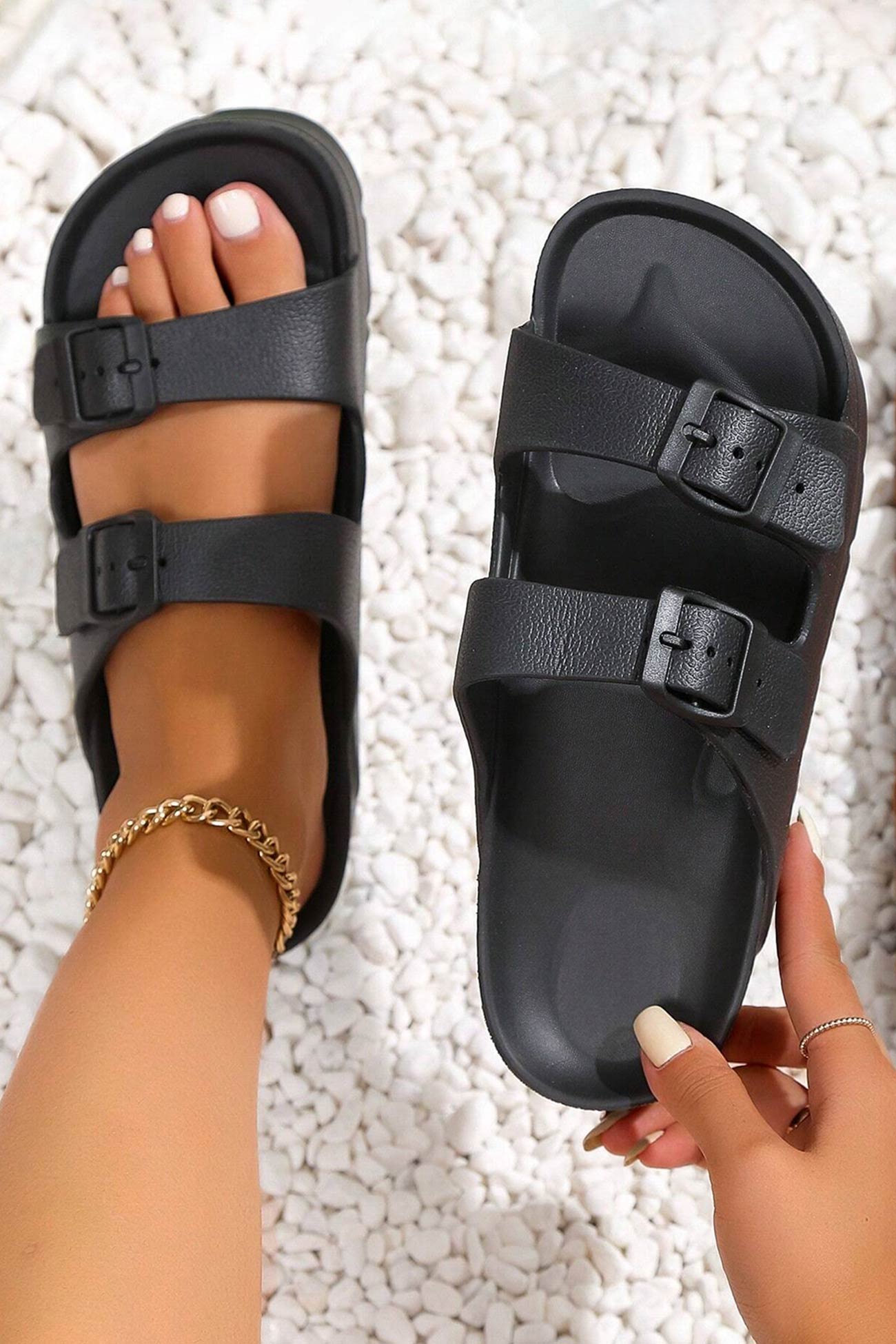 New Fashion Spring Outfit Solid Buckle EVA Sandals