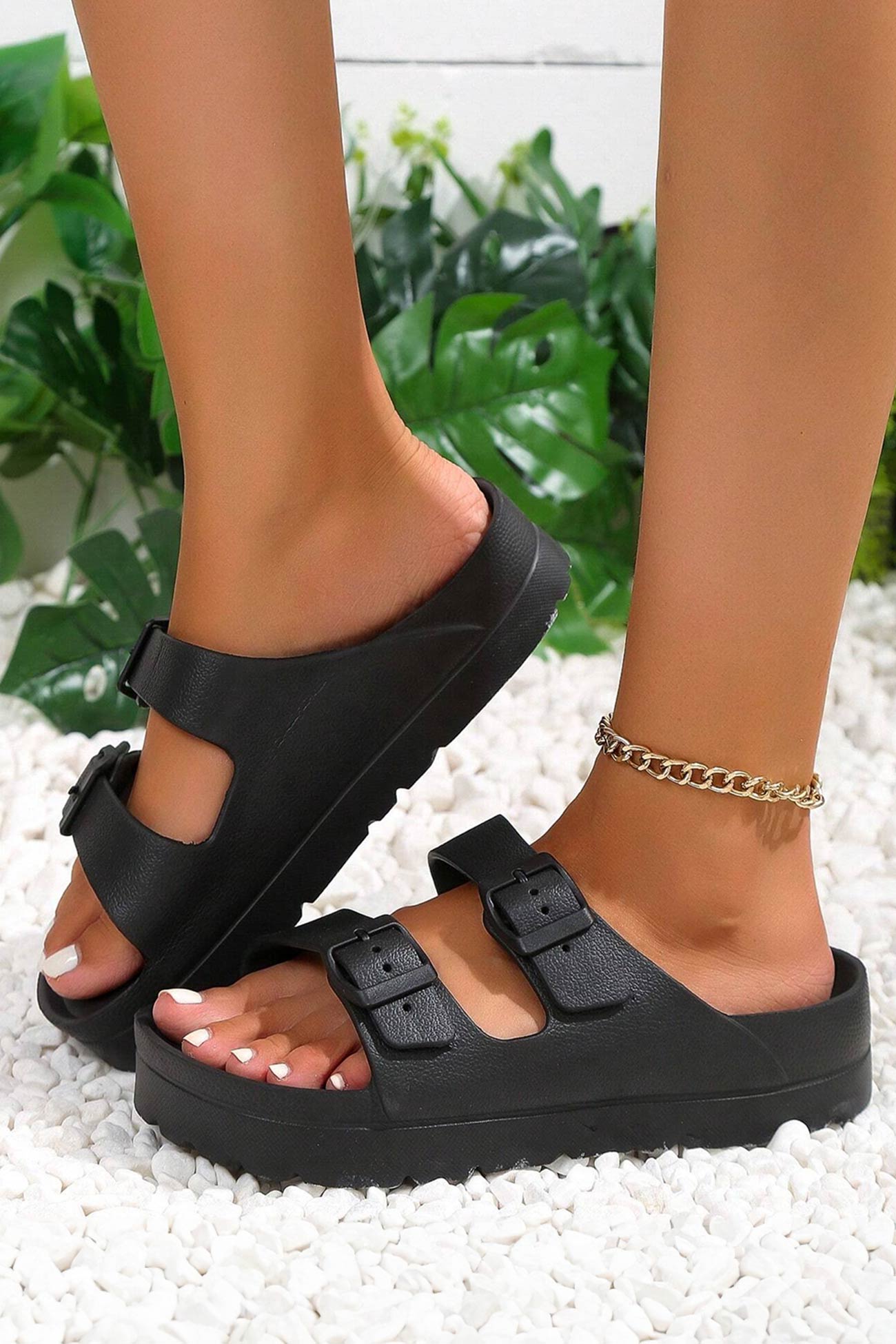 New Fashion Spring Outfit Solid Buckle EVA Sandals