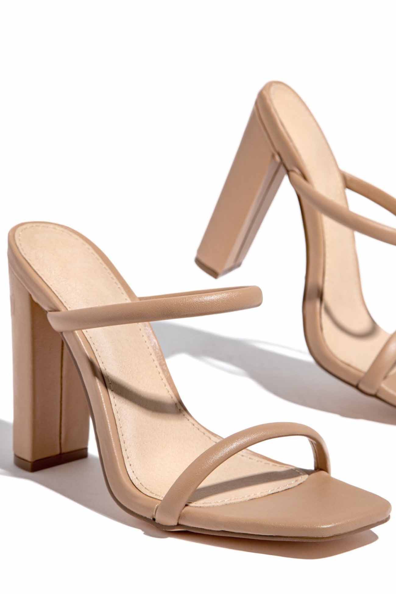 New Fashion Spring Outfit Solid Color Block Heel High Heel Sandals