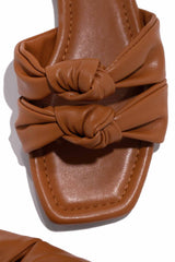 New Fashion Spring Outfit Square Toe Double Knot Strap Flat Sandals