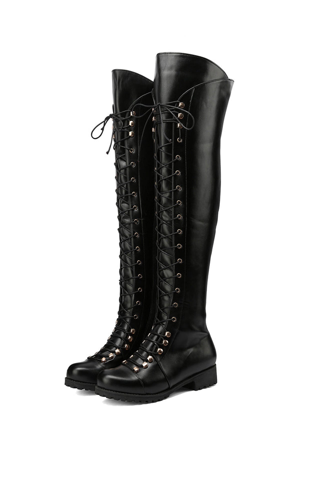 New Fashion Spring Outfit Strappy Leather Over The Knee Boots