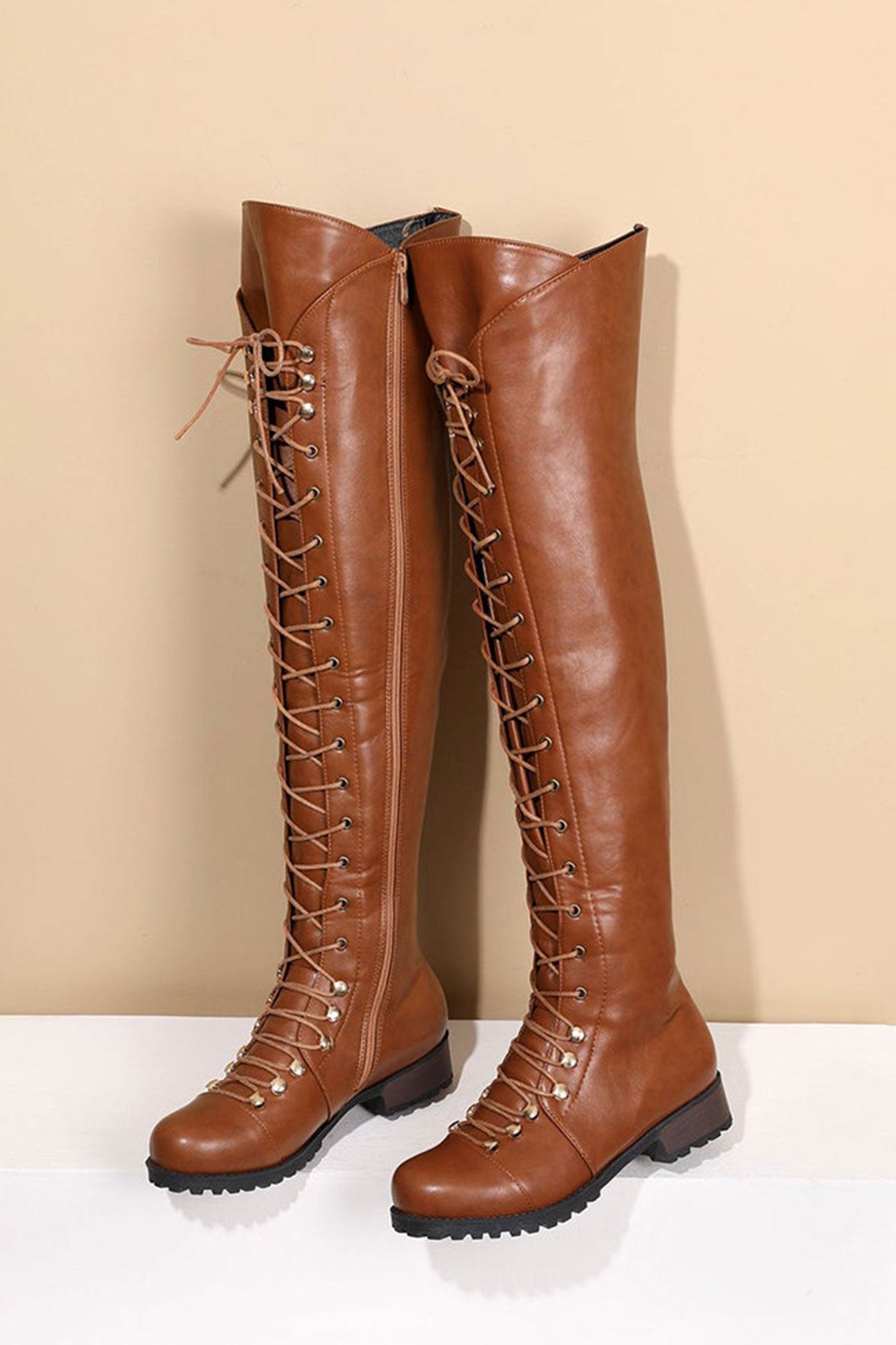 New Fashion Spring Outfit Strappy Leather Over The Knee Boots