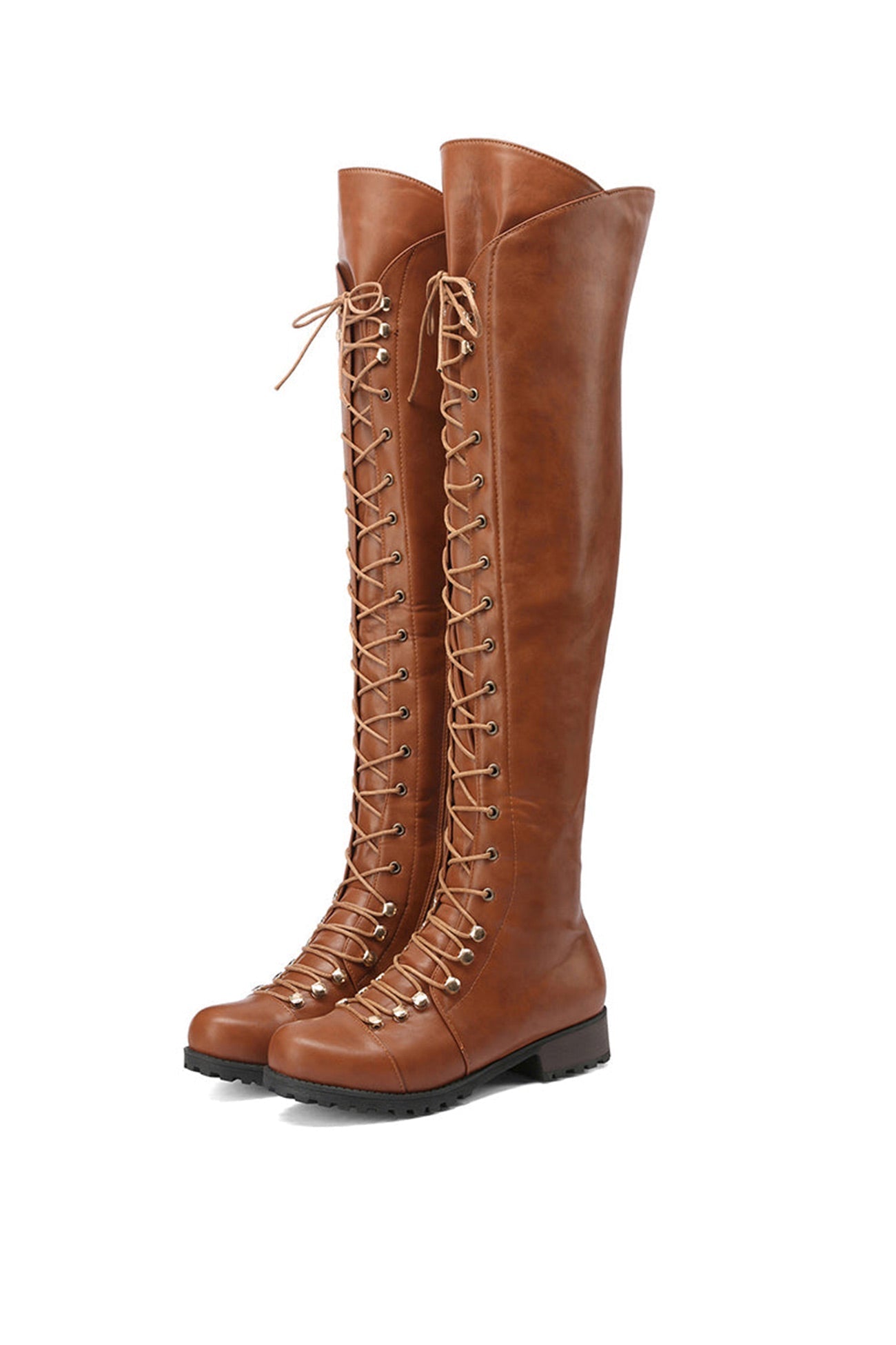 New Fashion Spring Outfit Strappy Leather Over The Knee Boots
