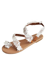 New Fashion Spring Outfit Toe Ring Lace Flower Pearl Sandals