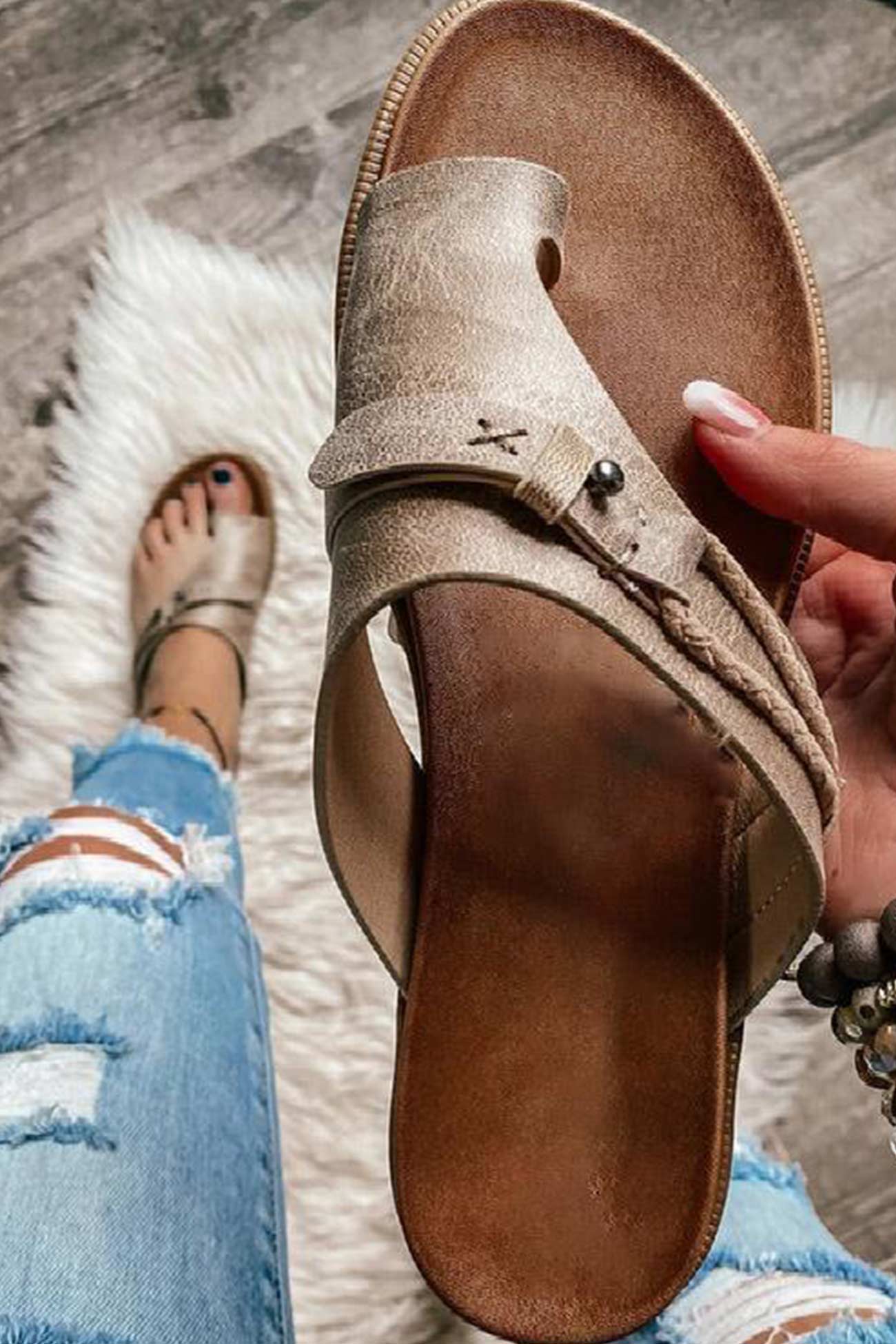 New Fashion Spring Outfit Toepost Flat Slippers