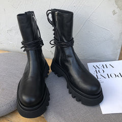 Tuva Back Lace-Up Military Boots