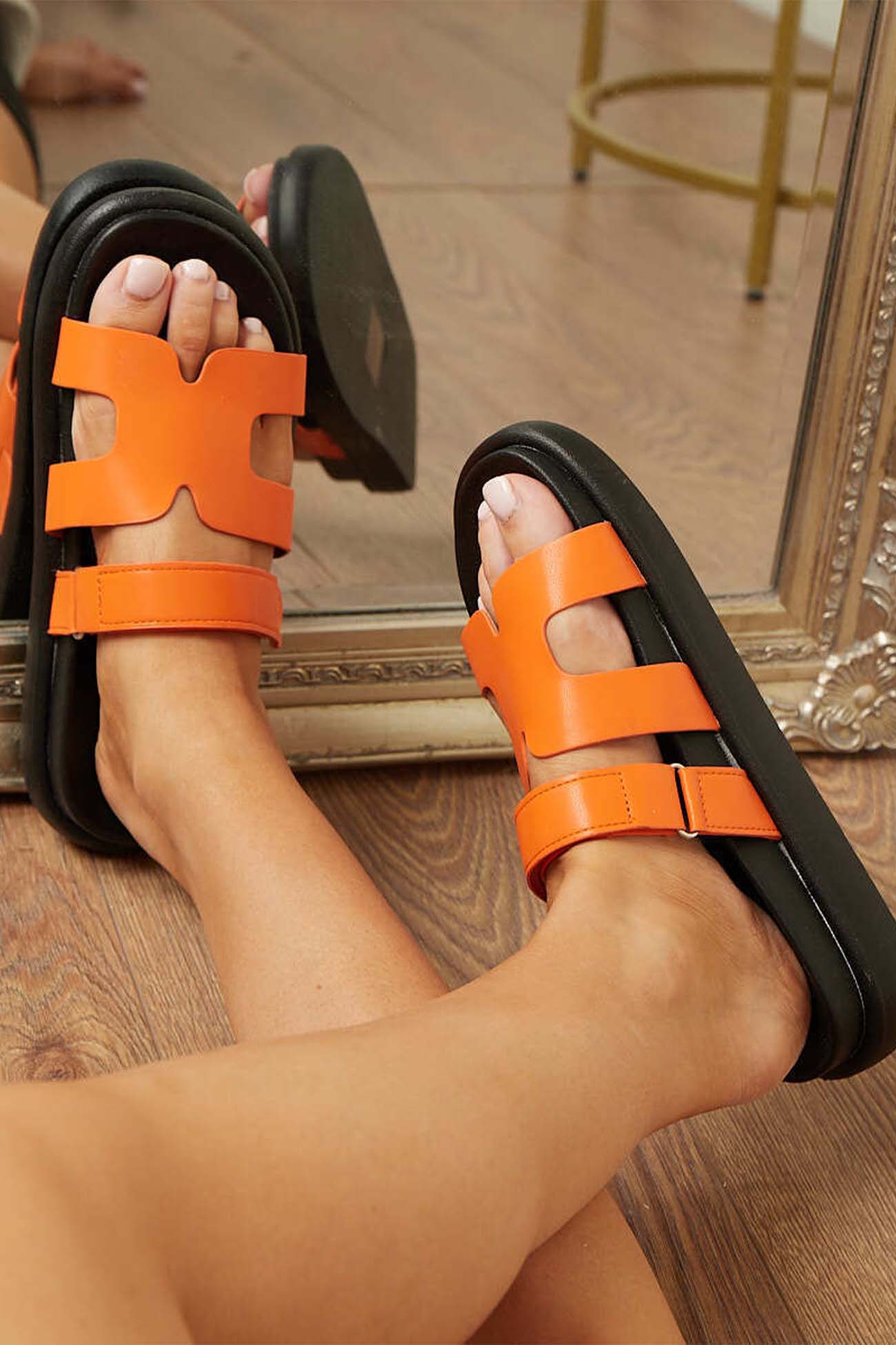 New Fashion Spring Outfit Velcro Platform Slide-On Sandals