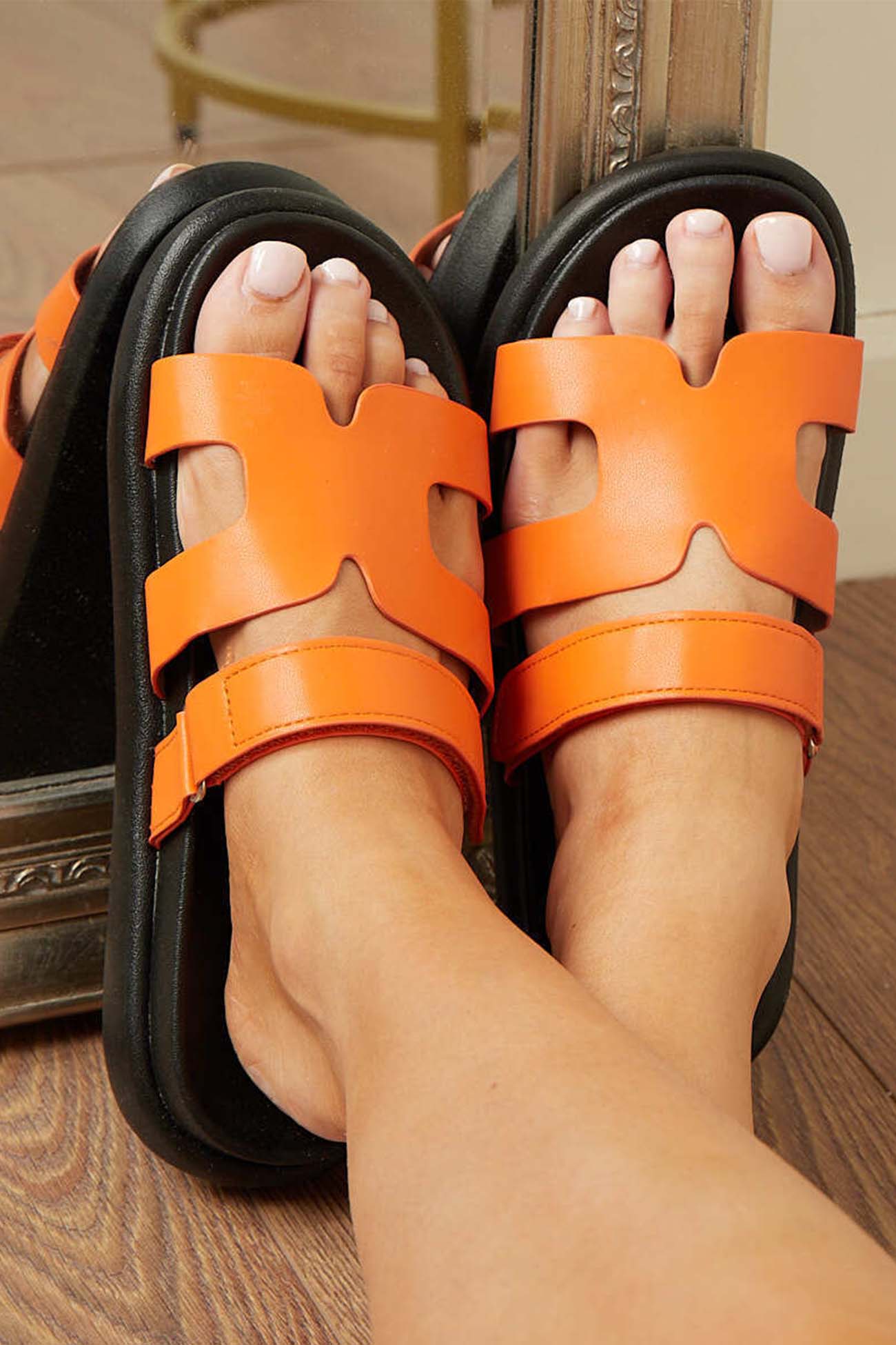 New Fashion Spring Outfit Velcro Platform Slide-On Sandals