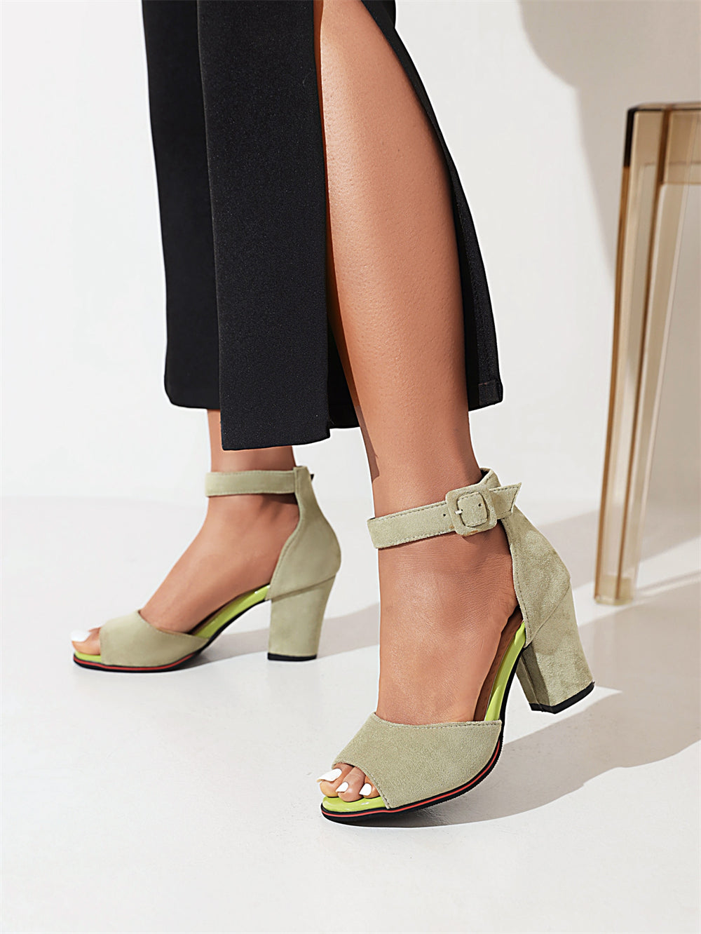 Alison Hayesâ„?Suede Peep Toe Heels