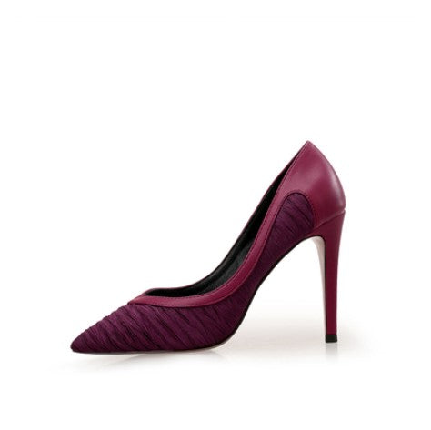 Petite Feet Silk Satin Navy Champagne Dress Heels Pumps AS257