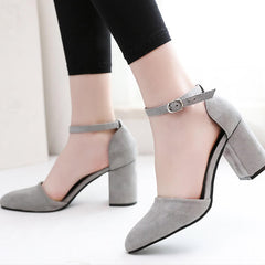 Petite Feet Chunky Mid Heel Ankle Strap Sandals AS20