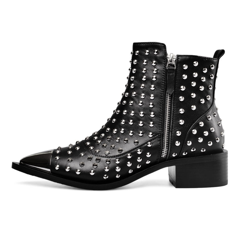 Wythe Pointed Toe Rivets Boots - 2 Colors