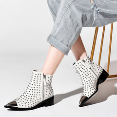 Wythe Pointed Toe Rivets Boots - 2 Colors