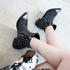 Wythe Pointed Toe Rivets Boots - 2 Colors