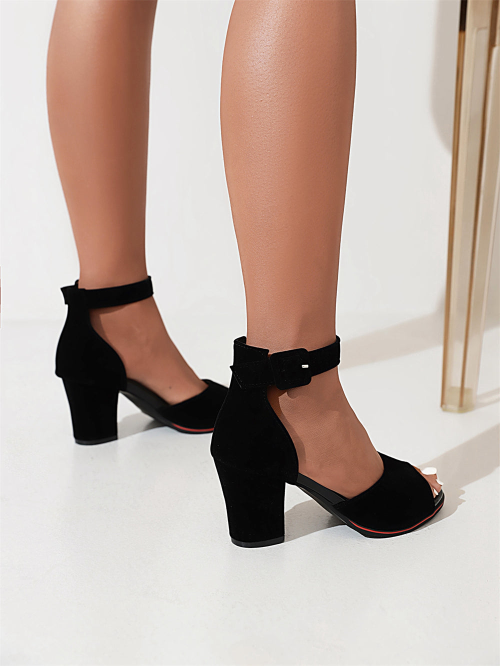 Alison Hayesâ„?Suede Peep Toe Heels