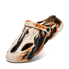 Yellow Men's Closed Toe Beach Slide Sandals