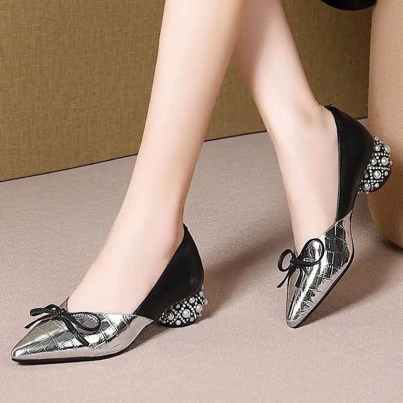 Cresfimix Sapatos Femininas Women Fashion Black Square Heel Shoes Lady Cute Comfort Spring & Summer Hollow Out Heel Shoes